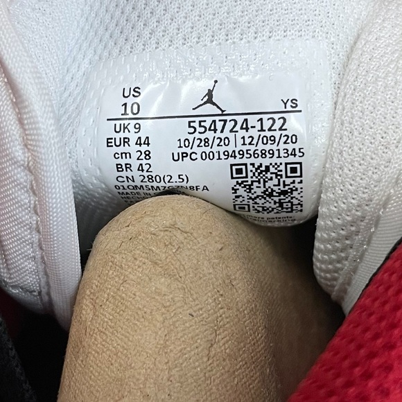 Nike Air Jordan 1 Mid 554724-122 Gym Red 10 Black - Picture 9 of 10